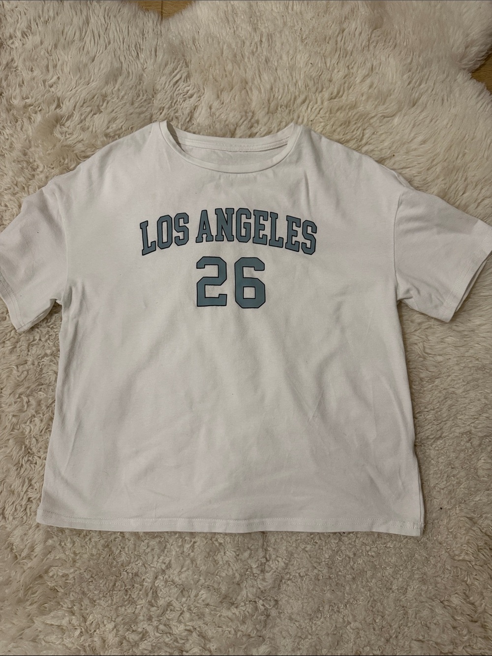 White "Los Angeles 26" Graphic Tee for Kids